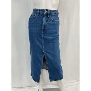 Cos Front-Slit Denim Blue Midi Skirt Size M